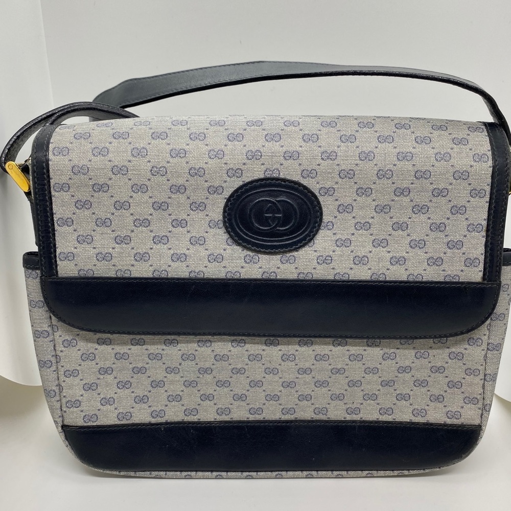 Vintage Gucci GG Blue Crossbody Bag